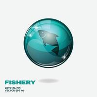 Fishery 3D Buttons vector