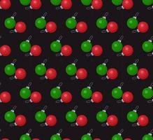 Vector seamless flat pattern with icons of Happy New Year and Christmas Day