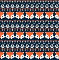 New Year's Christmas pattern pixel with foxes vector illustration