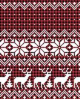 Christmas and New Year pattern at Buffalo Plaid. Festive background for design and print vector