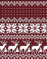 Christmas and New Year pattern at Buffalo Plaid. Festive background for design and print vector