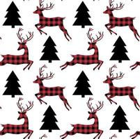 Christmas and New Year pattern at Buffalo Plaid. Festive background for design and print vector