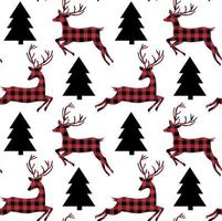 Christmas and New Year pattern at Buffalo Plaid. Festive background for design and print vector