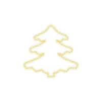Christmas golden tree decoration of gold glitter shining sparkles on white transparent background. Vector glittering shine tree for Christmas or New Year design template
