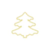 Christmas golden tree decoration of gold glitter shining sparkles on white transparent background. Vector glittering shine tree for Christmas or New Year design template