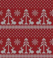 Knitted Christmas and New Year pattern in cow. Wool Knitting Sweater Design. Wallpaper wrapping paper textile print. vector