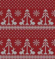 Knitted Christmas and New Year pattern in cow. Wool Knitting Sweater Design. Wallpaper wrapping paper textile print. vector