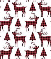 Christmas and New Year pattern at Buffalo Plaid. Festive background for design and print vector