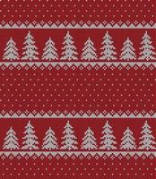 Knitted Christmas and New Year pattern in cow. Wool Knitting Sweater Design. Wallpaper wrapping paper textile print. vector