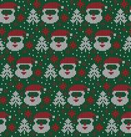 Knitted Christmas and New Year pattern. Wool Knitting Sweater Design. Wallpaper wrapping paper textile print. Eps 10 vector
