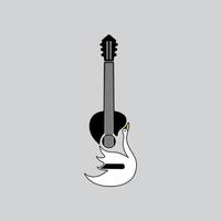 un logotipo de guitarra de cisne mínimo. un excelente logotipo adecuado para cualquier negocio. vector