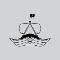 A minimal pirate ship logo. An excellent logo suitable for any business.