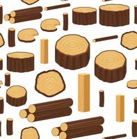 Seamless vector pattern with wood logs, trunks and planks. Background for forestry and lumber industry.