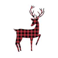 deer pattern at Buffalo Plaid. Festive background for design and print esp vector