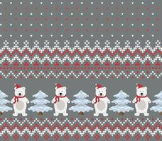 Knitted Christmas and New Year pattern vector