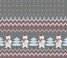 Knitted Christmas and New Year pattern vector