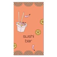 sushi bar flyer vector