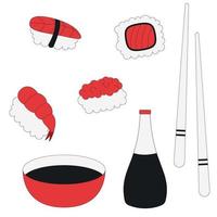 sushi and chopsticks vector