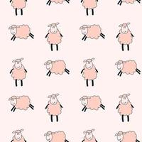 sheep seamless pattern vector