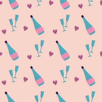 romantic seamless pattern vector
