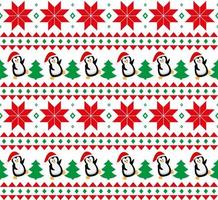 Merry Christmas seamless pattern with penguins,in vector. vector