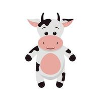 Vector illustration of a cow cartoon on white background