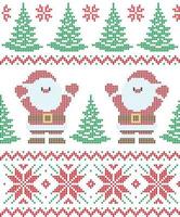 Knitted Christmas and New Year pattern. Wool Knitting Sweater Design. Wallpaper wrapping paper textile print. vector