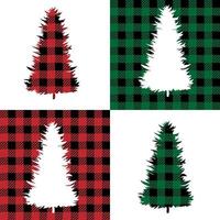 tree pattern at Buffalo Plaid. Festive background for design and print vector