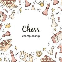 Hand drawn banners template with cartoon chess vector