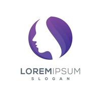 logotipo de mujer circular listo para usar vector