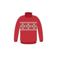 Vector ugly sweaters for Christmas party. Knitted jumpers with winter patterns esp