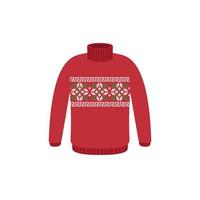 Vector ugly sweaters for Christmas party. Knitted jumpers with winter patterns esp