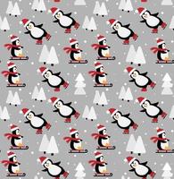 Merry Christmas seamless pattern with penguins,in vector. vector