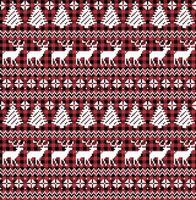 Christmas and New Year pattern at Buffalo Plaid. Festive background for design and print vector