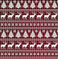 Christmas and New Year pattern at Buffalo Plaid. Festive background for design and print vector