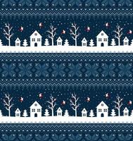 Knitted Christmas and New Year pattern. Wool Knitting Sweater Design. Wallpaper wrapping paper textile print. vector