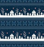 Knitted Christmas and New Year pattern. Wool Knitting Sweater Design. Wallpaper wrapping paper textile print. vector