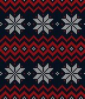 Knitted Christmas and New Year pattern. Wool Knitting Sweater Design. Wallpaper wrapping paper textile print. vector