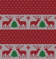 Knitted Christmas and New Year pattern vector