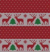 Knitted Christmas and New Year pattern vector