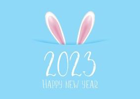 Happy New year background with rabbit ears design vector