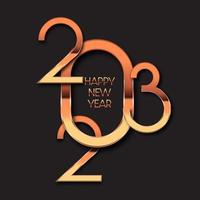 Happy New Year background with metallic gold numbers design vector