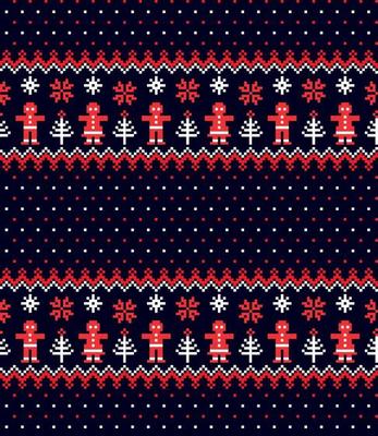 New Year s Christmas pattern pixel vector illustration eps