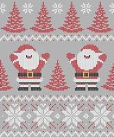 Knitted Christmas and New Year pattern. Wool Knitting Sweater Design. Wallpaper wrapping paper textile print. vector