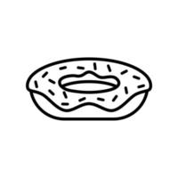 Outline, simple vector donut icon isolated on white background.