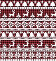 Christmas and New Year pattern at Buffalo Plaid. Festive background for design and print vector