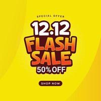 12.12 online shopping day year end sale banner discount promotion vector