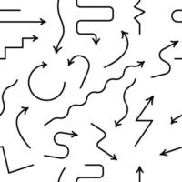 Ilustración de vector de patrón sin costura de doodle de flecha