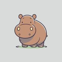 hippo character logo mascot wild animal hippopotamus in vector cartoon