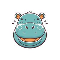 hippo character logo mascot wild animal hippopotamus in vector cartoon